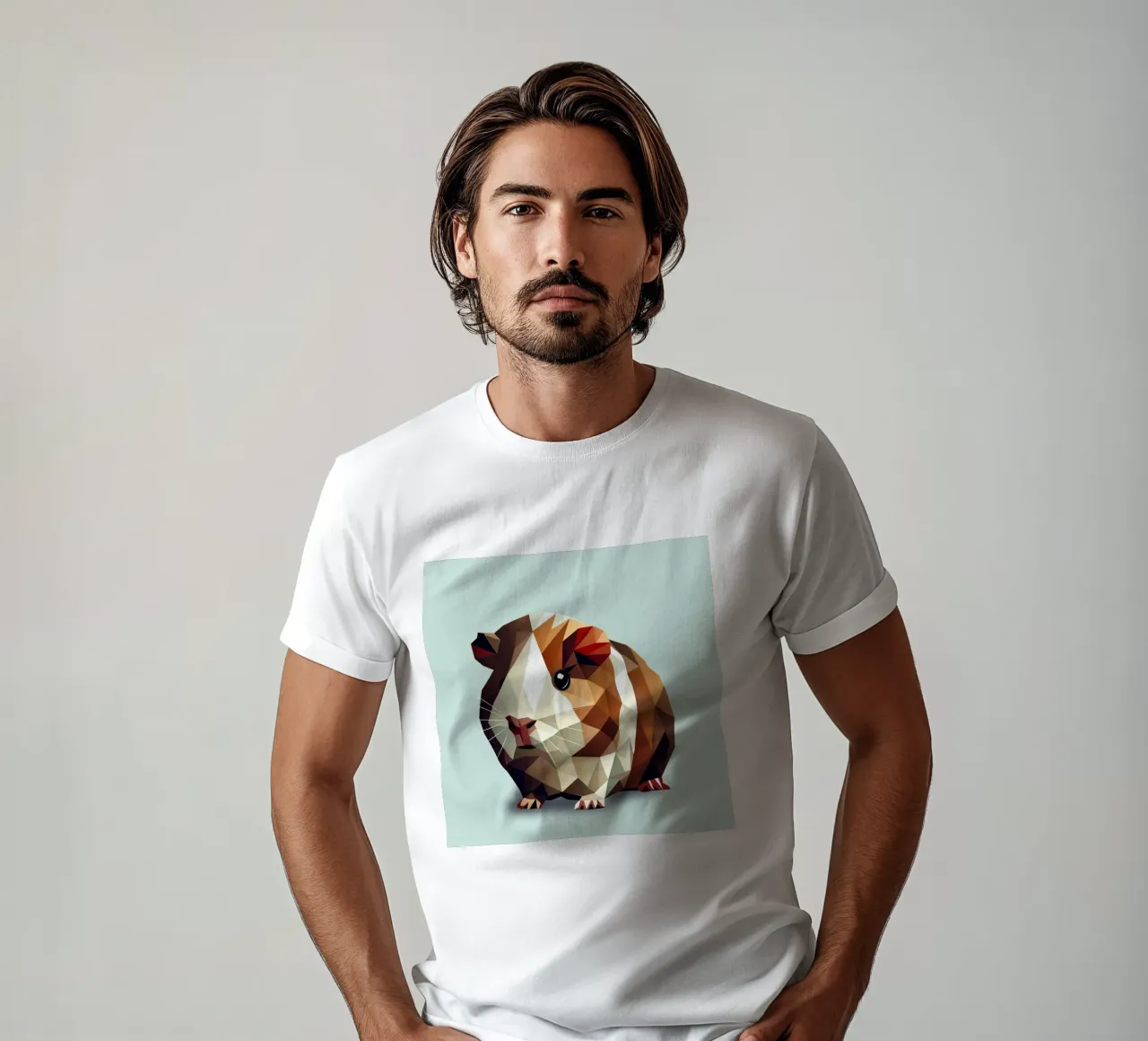 Charming guinea pig in geometric design t-shirt by namosh