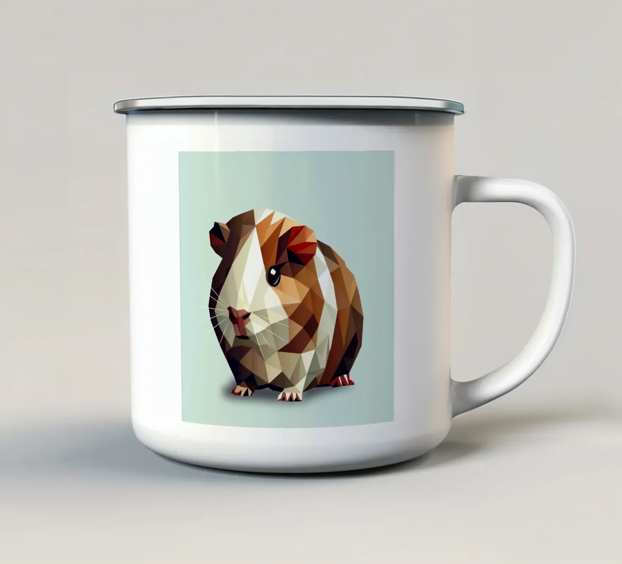 Charming guinea pig in geometric design enamel mug by namosh