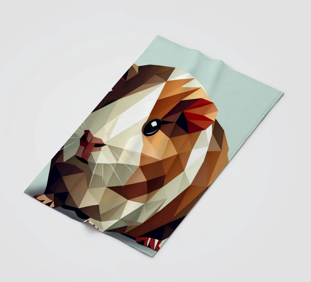 Charming guinea pig in geometric design fleece blanket by namosh