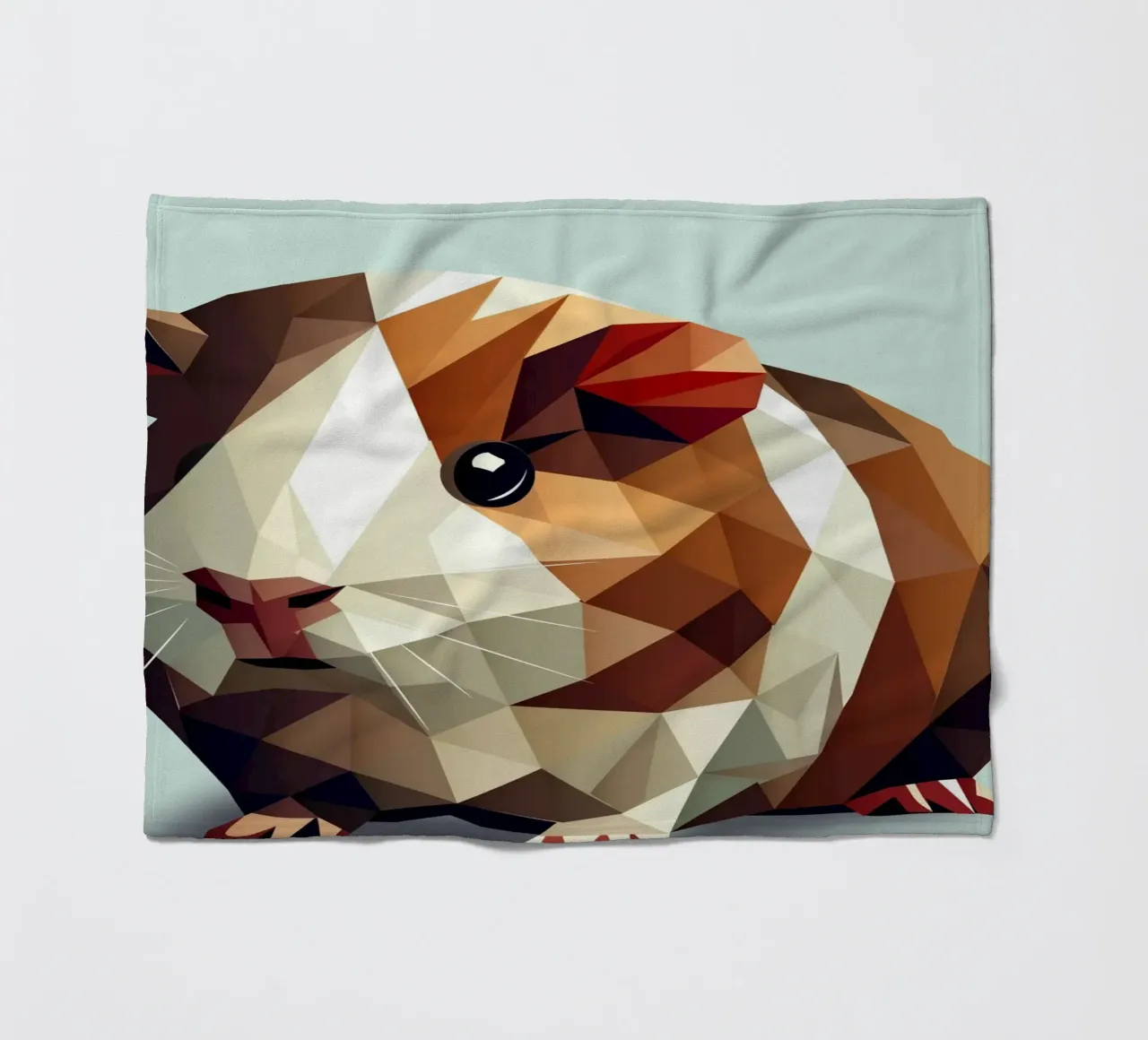 Charming guinea pig in geometric design fleece blanket by namosh