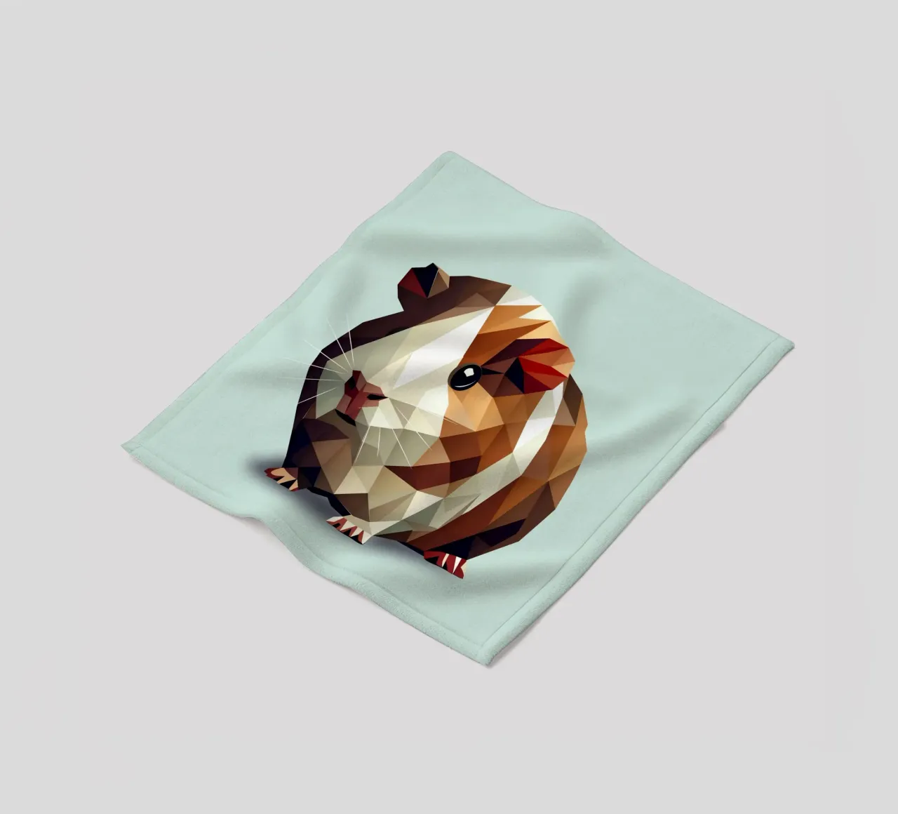 Charming guinea pig in geometric design fleece blanket by namosh