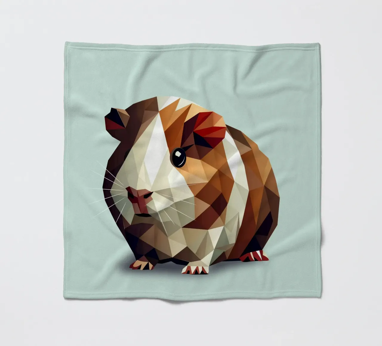 Charming guinea pig in geometric design fleece blanket by namosh