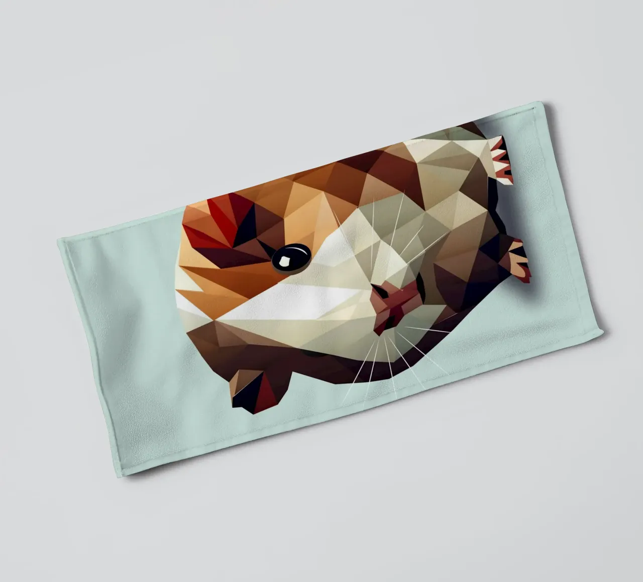 Charming guinea pig in geometric design towel by namosh