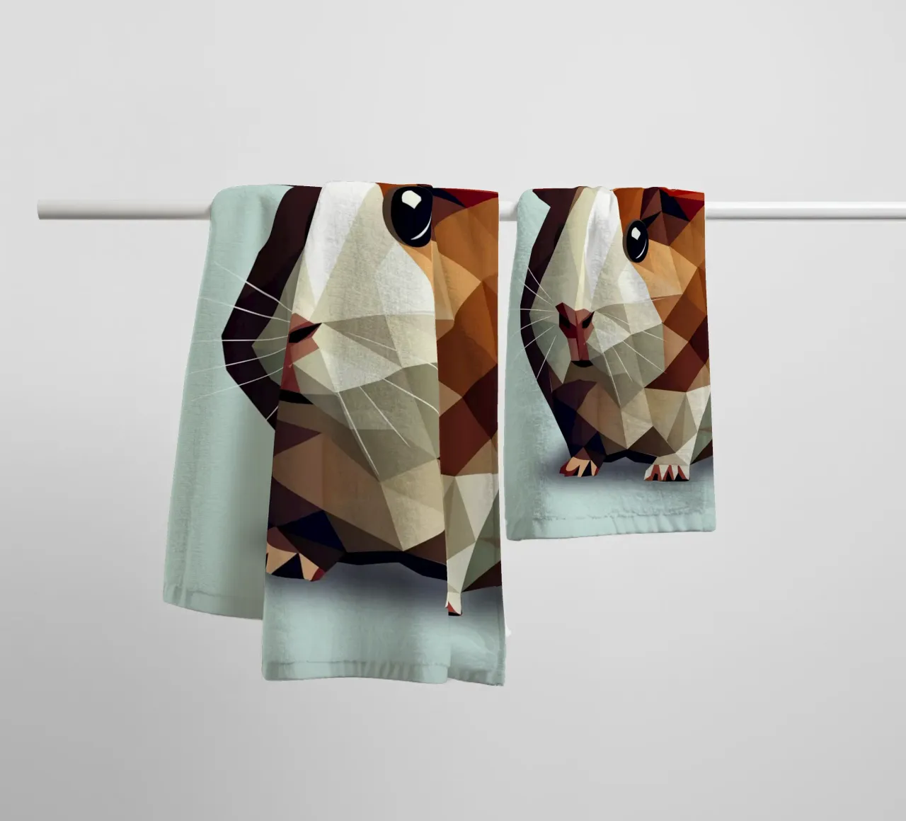 Charming guinea pig in geometric design towel by namosh
