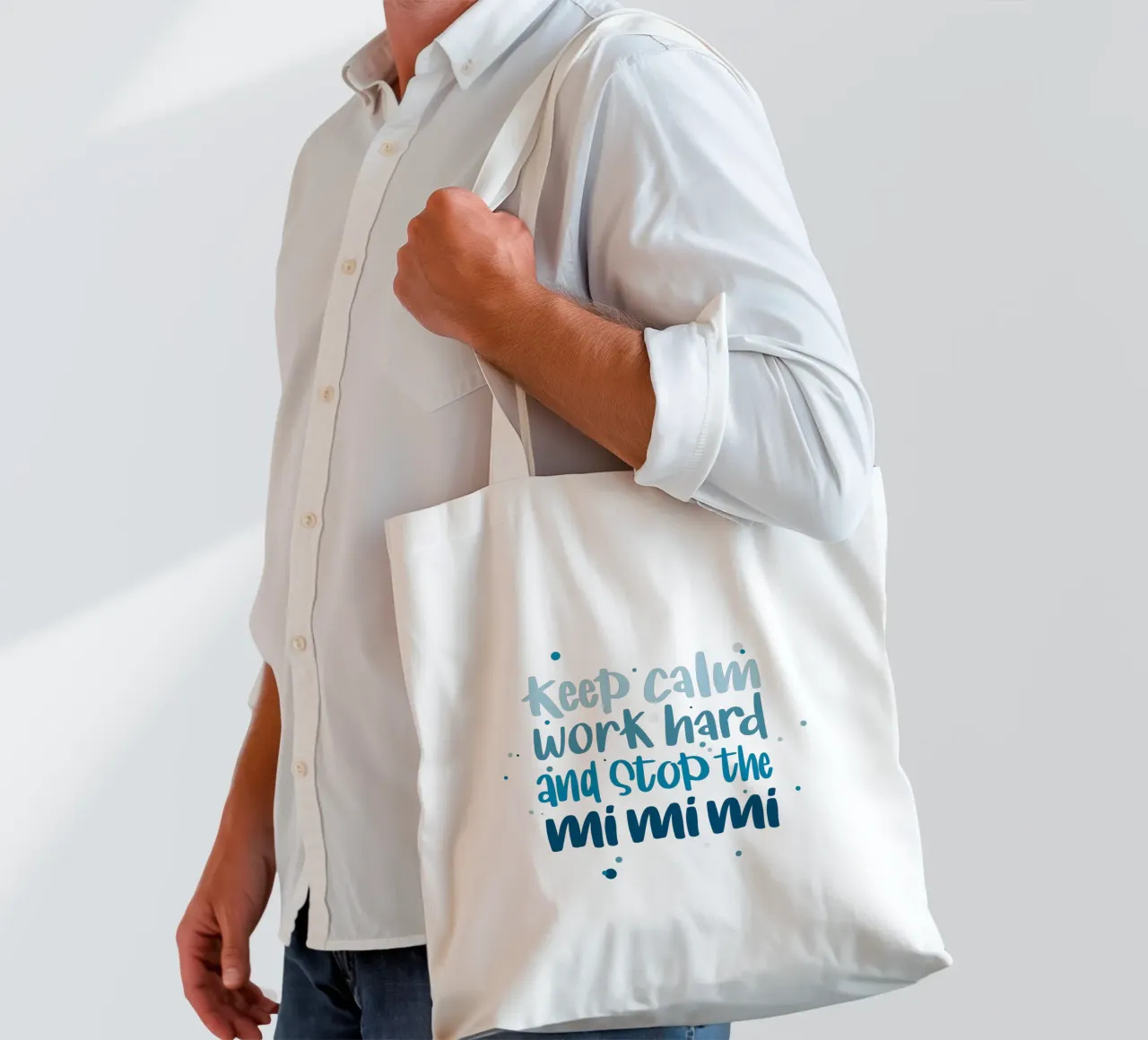 Poster für Chef - Keep calm, work hard and stop the mimimi borsa in juta da LIMITED EDITION LETTERS
