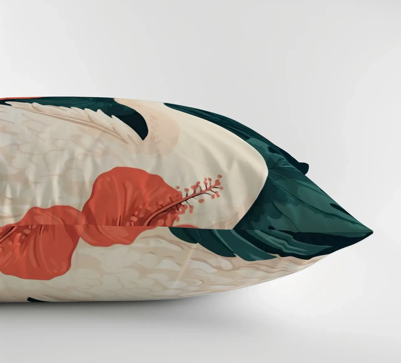 Cigno elegante con fiori di ibisco cuscino da pixelbull - medieval art and more