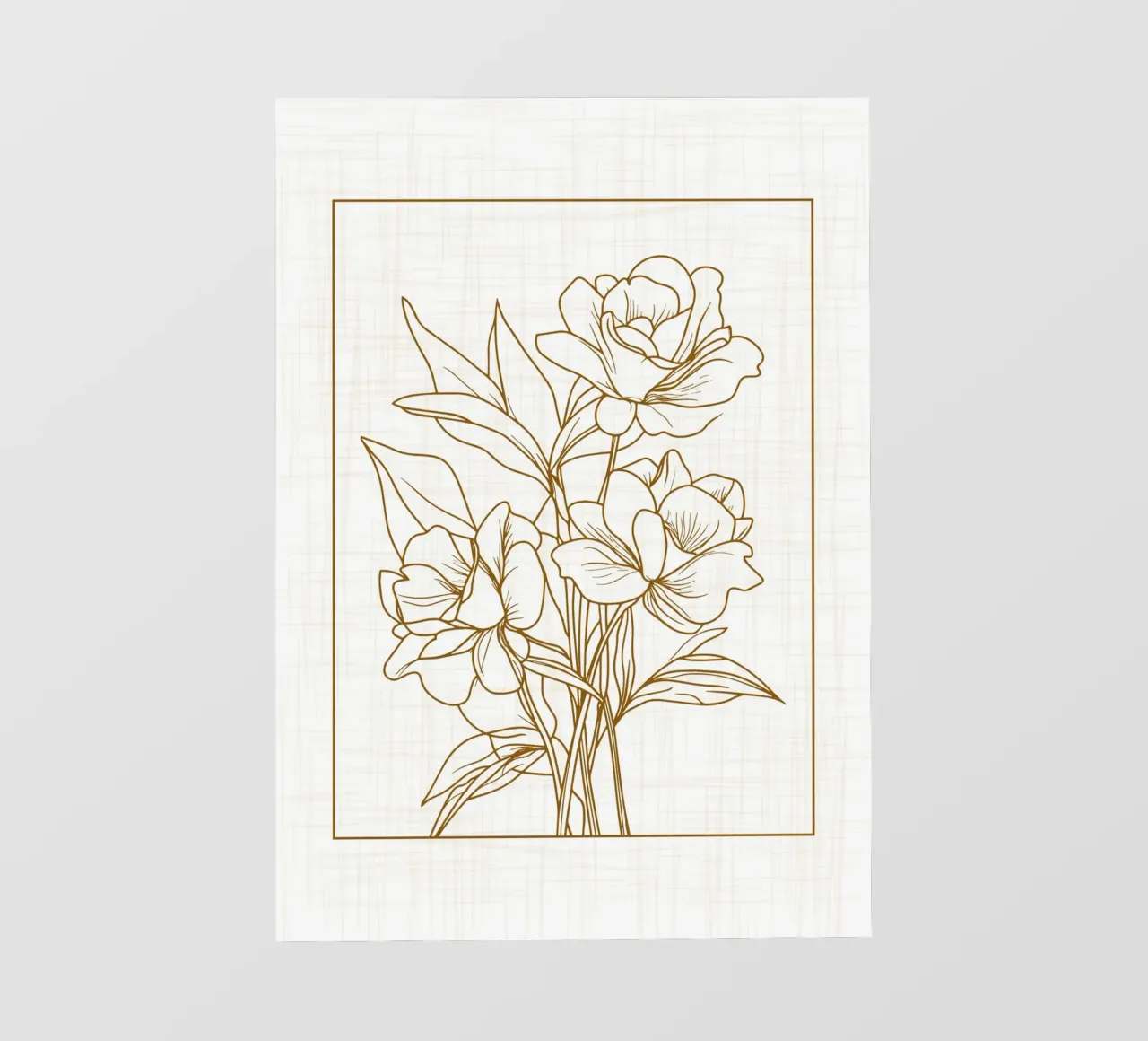 Bouquet di fiori disegnato con linee delicate telo in pvc da pixelbull - medieval art and more