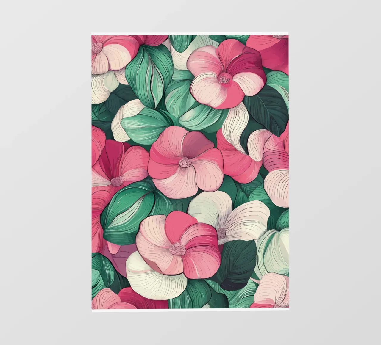 Delicate floral splendour in pink and green photo wallpaper by pixelbull - medieval art and more