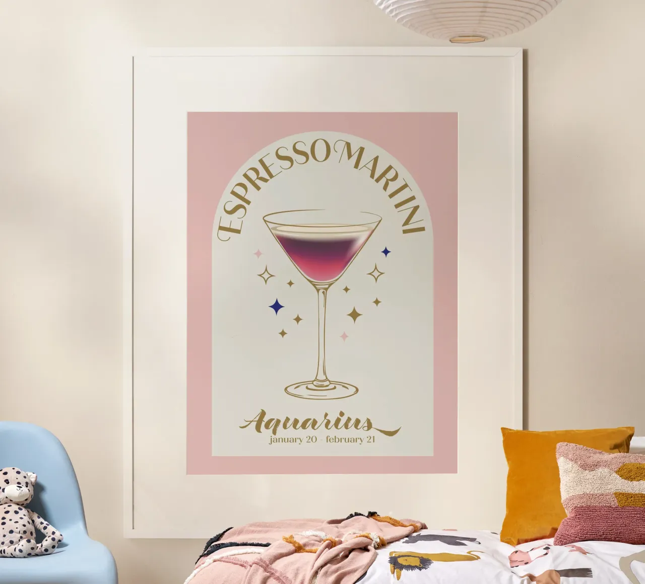 Espresso Martini Cocktail Zodiac Sign poster da cafelab