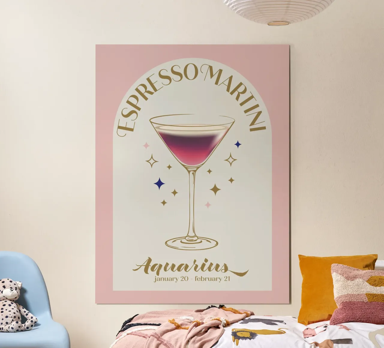 Espresso Martini Cocktail Zodiac Sign poster da cafelab