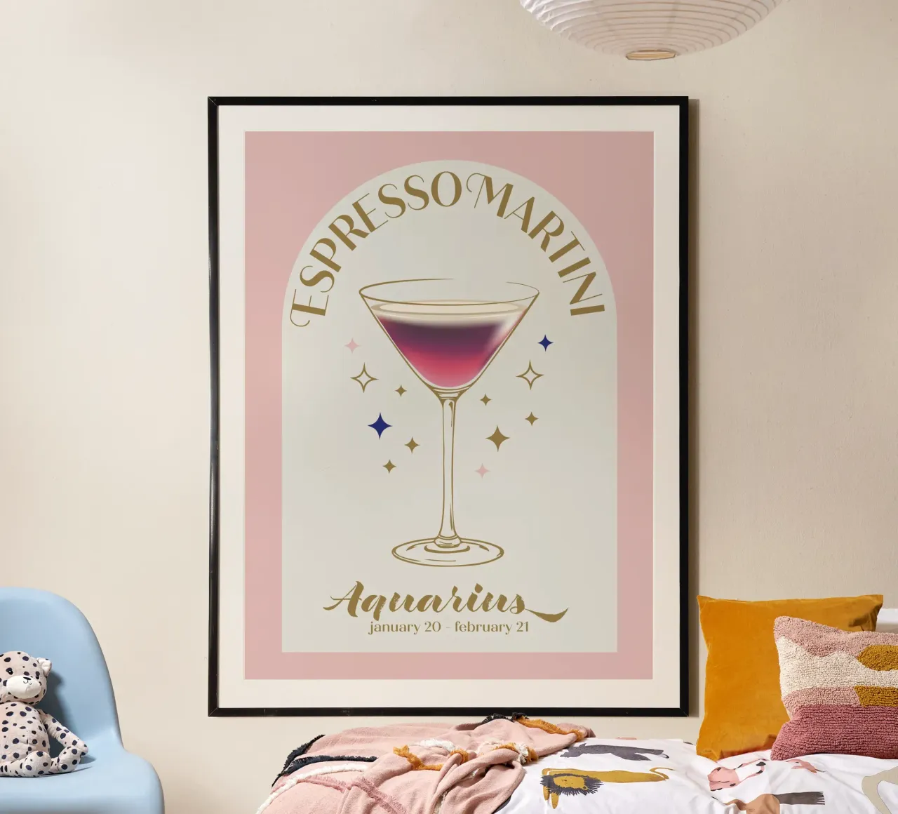 Espresso Martini Cocktail Zodiac Sign poster da cafelab