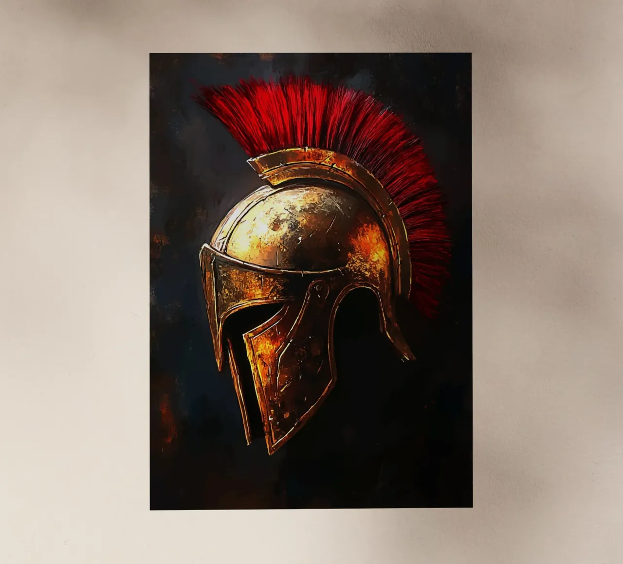 Elmo antico con stemma rosso pellicola backlit da pixelbull - medieval art and more