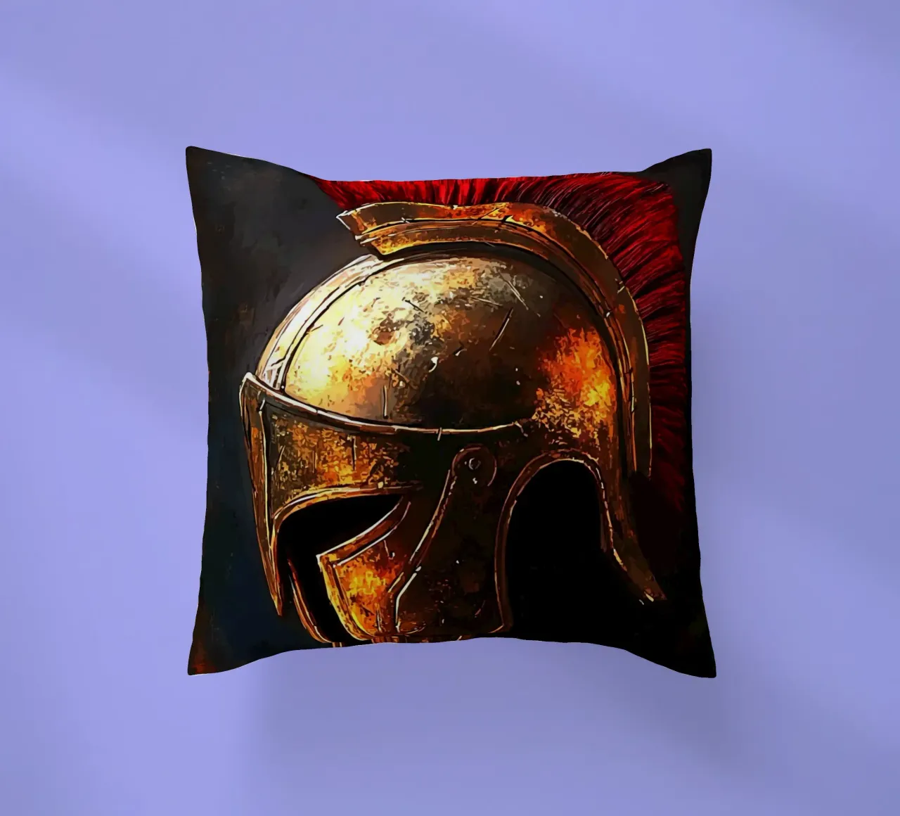 Elmo antico con stemma rosso cuscino da pixelbull - medieval art and more