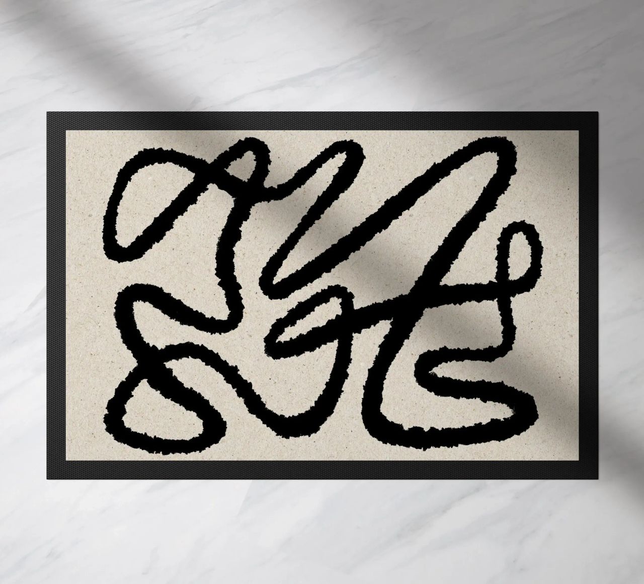 Line Art Abstract 1 doormat by MoonlightPrint