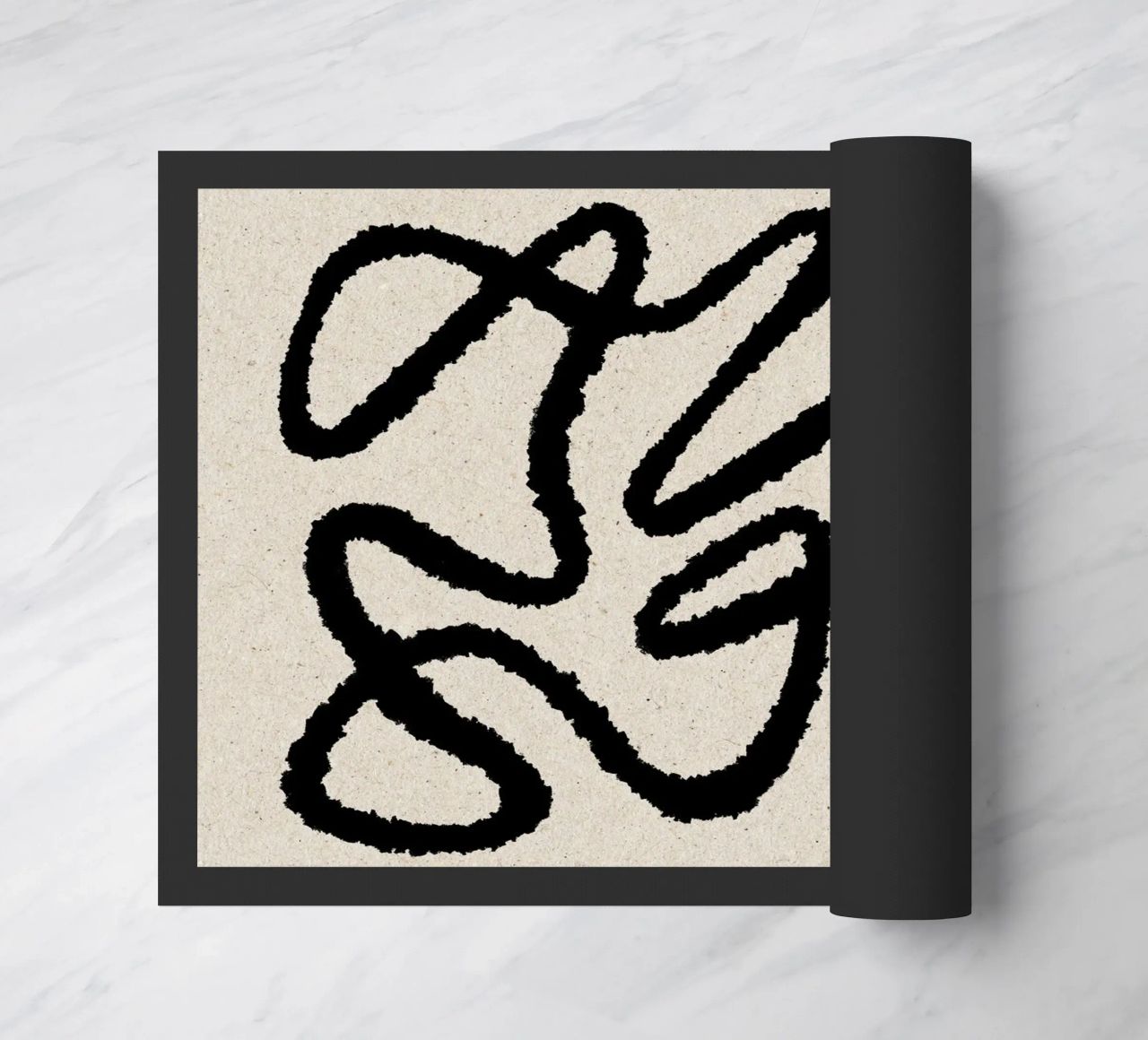 Line Art Abstract 1 doormat by MoonlightPrint