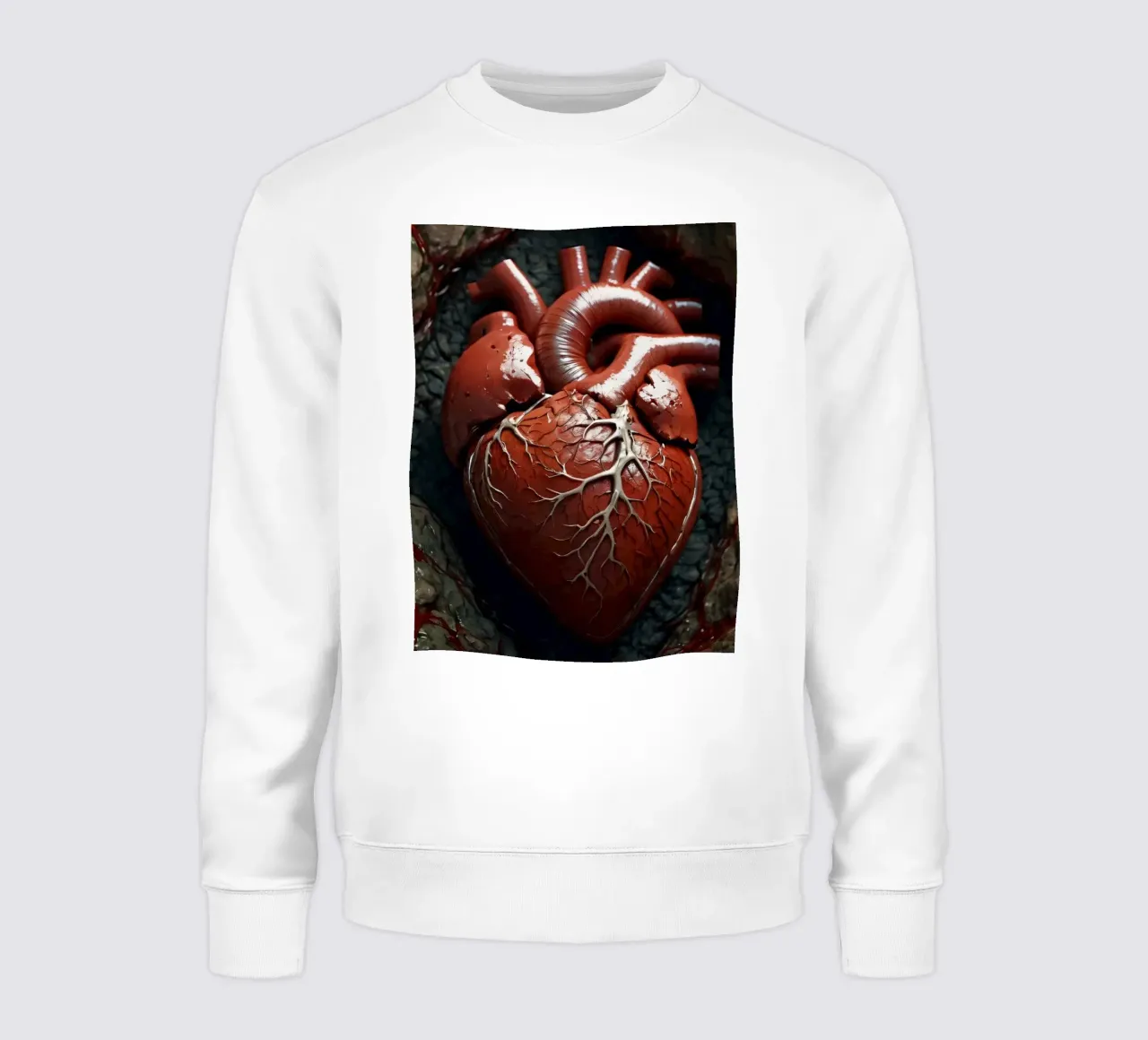 Un cuore realistico emerge dalla terra spaccata felpa da DesignDoodle