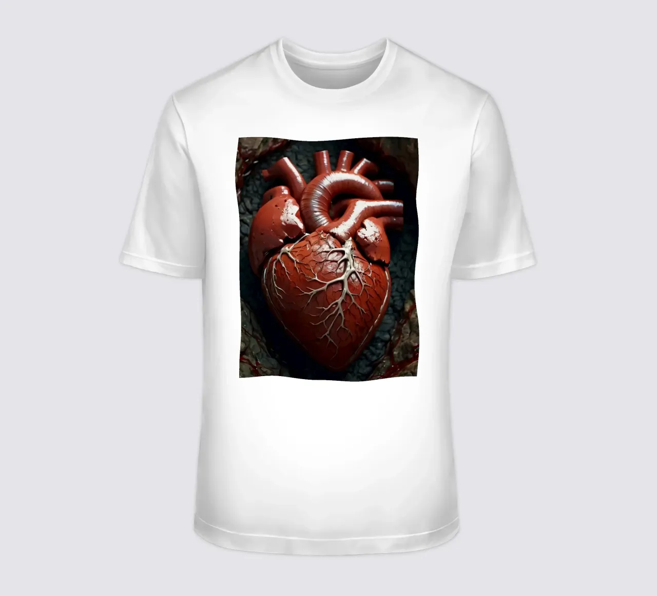 Un cuore realistico emerge dalla terra spaccata t-shirt da DesignDoodle