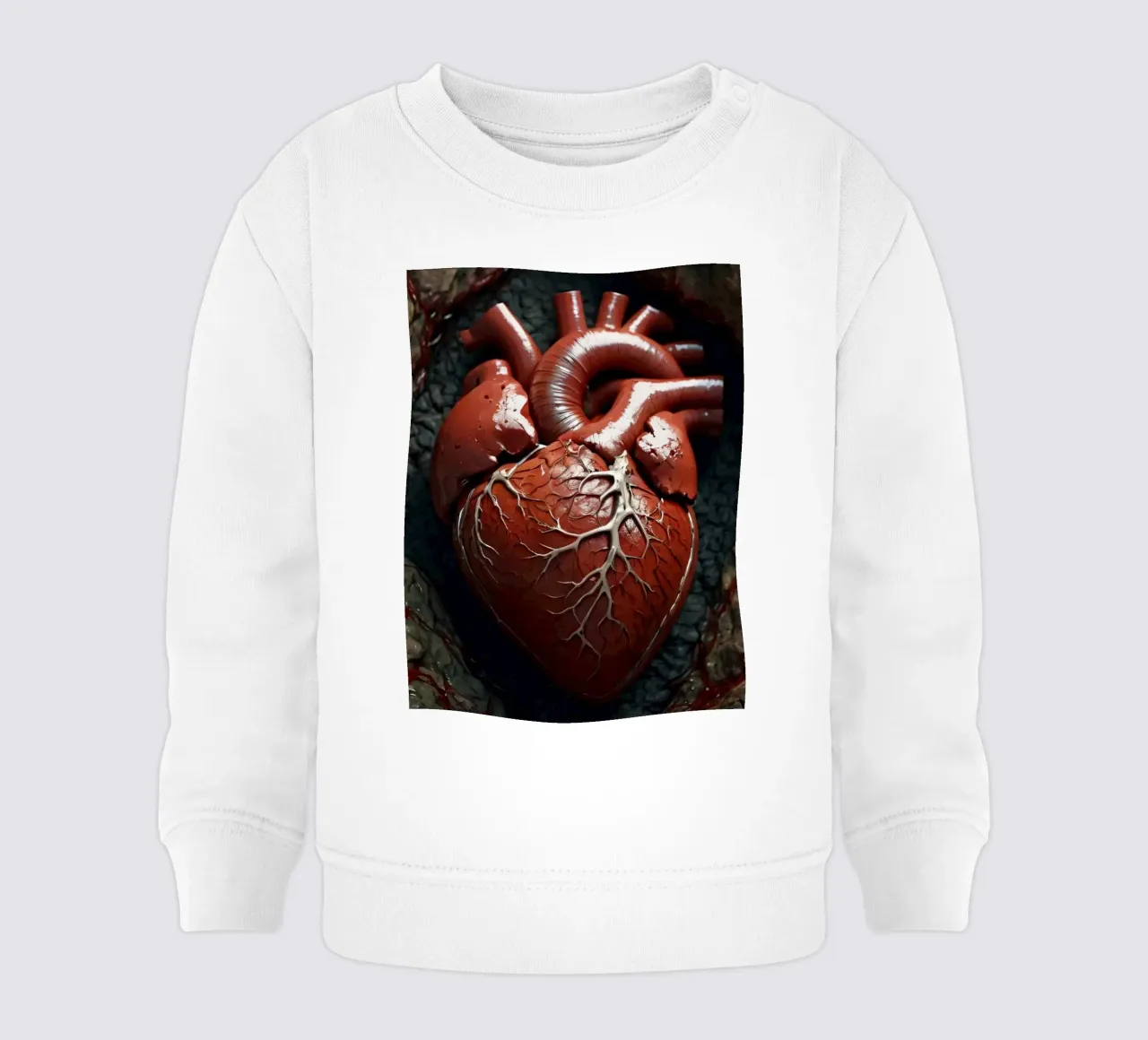 Un cuore realistico emerge dalla terra spaccata felpa neonato da DesignDoodle