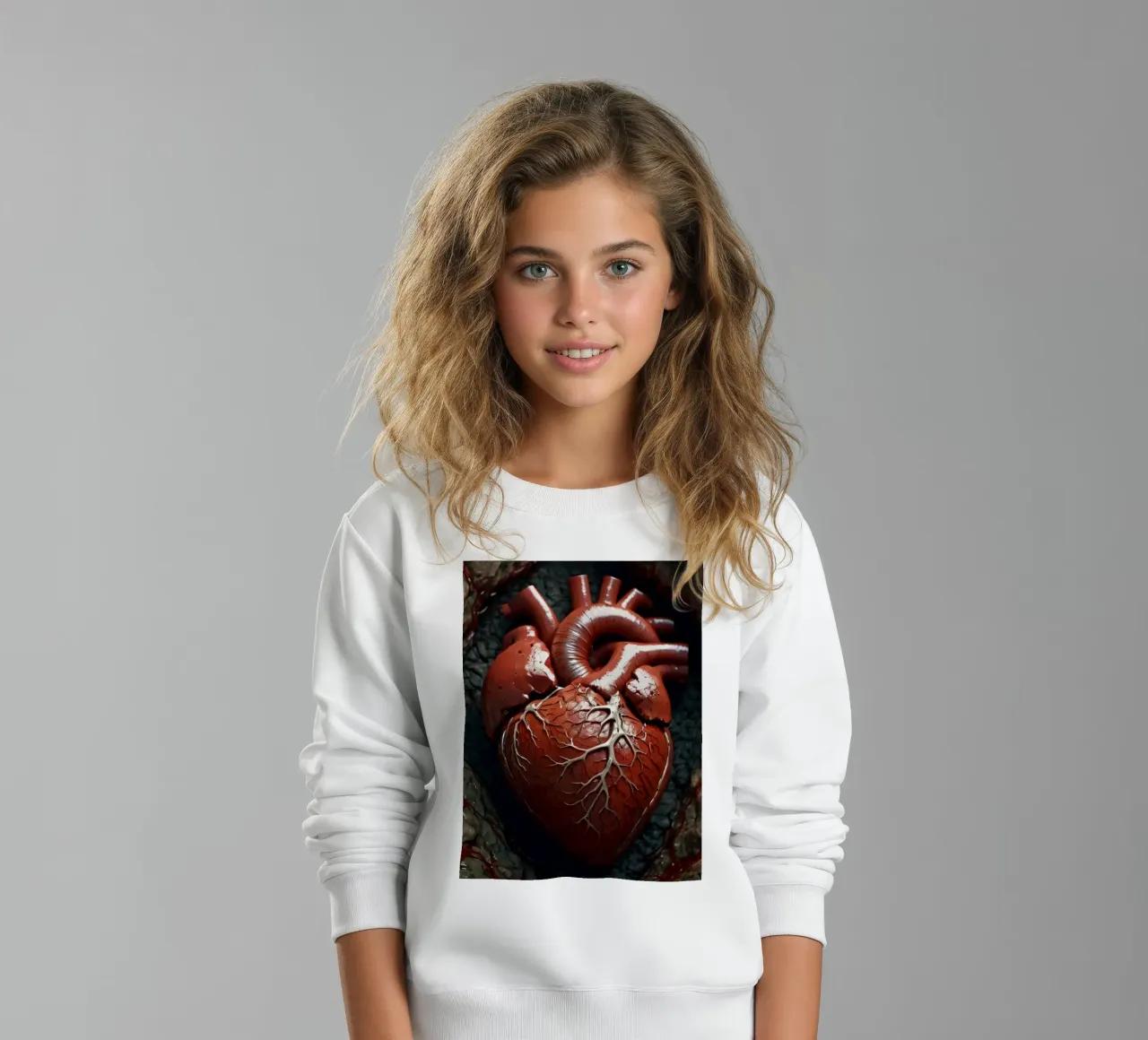 Un cuore realistico emerge dalla terra spaccata felpa bambino da DesignDoodle