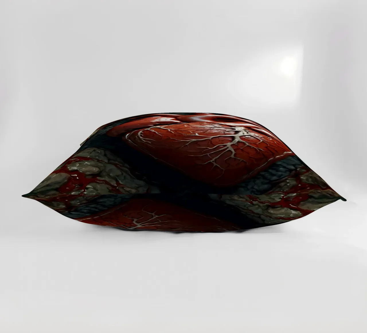 Un cuore realistico emerge dalla terra spaccata cuscino da DesignDoodle