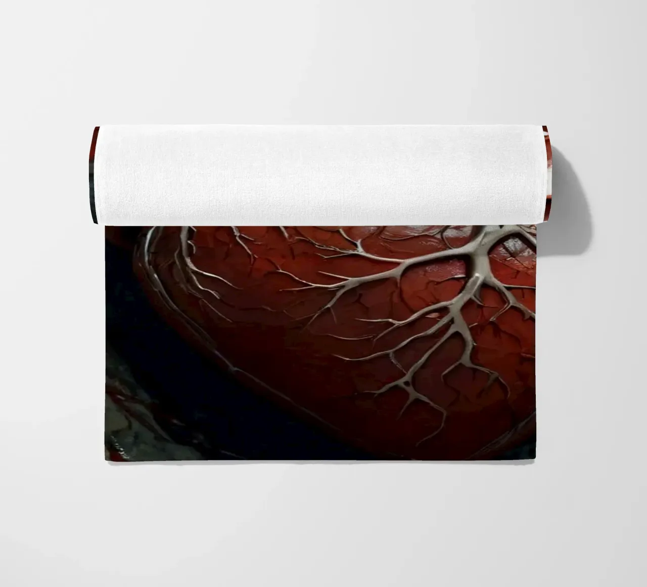 Un cuore realistico emerge dalla terra spaccata telo mare da DesignDoodle