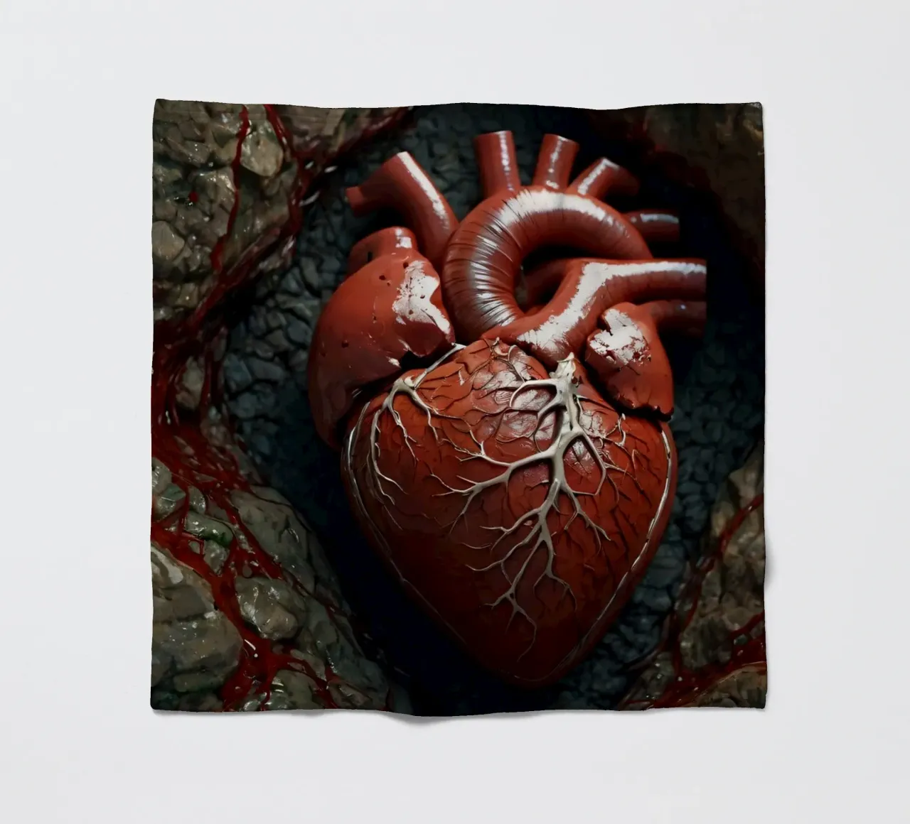 Un cuore realistico emerge dalla terra spaccata coperta in pile da DesignDoodle