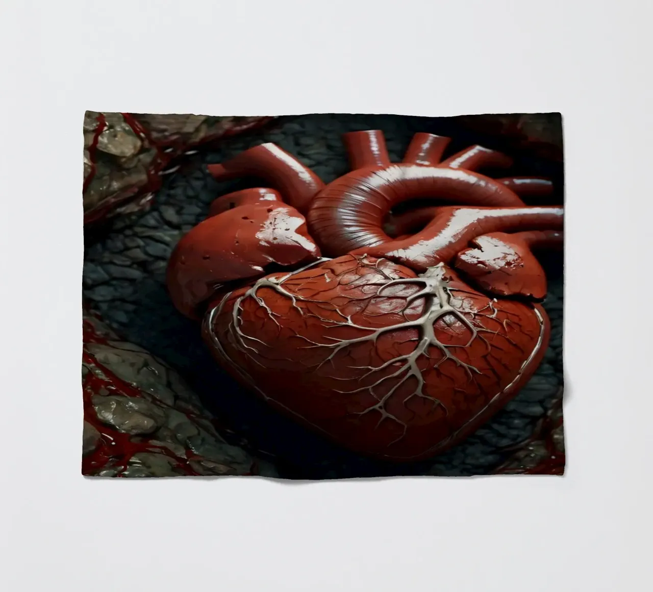 Un cuore realistico emerge dalla terra spaccata coperta in pile da DesignDoodle