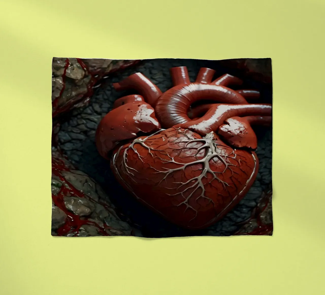 Un cuore realistico emerge dalla terra spaccata coperta in pile da DesignDoodle