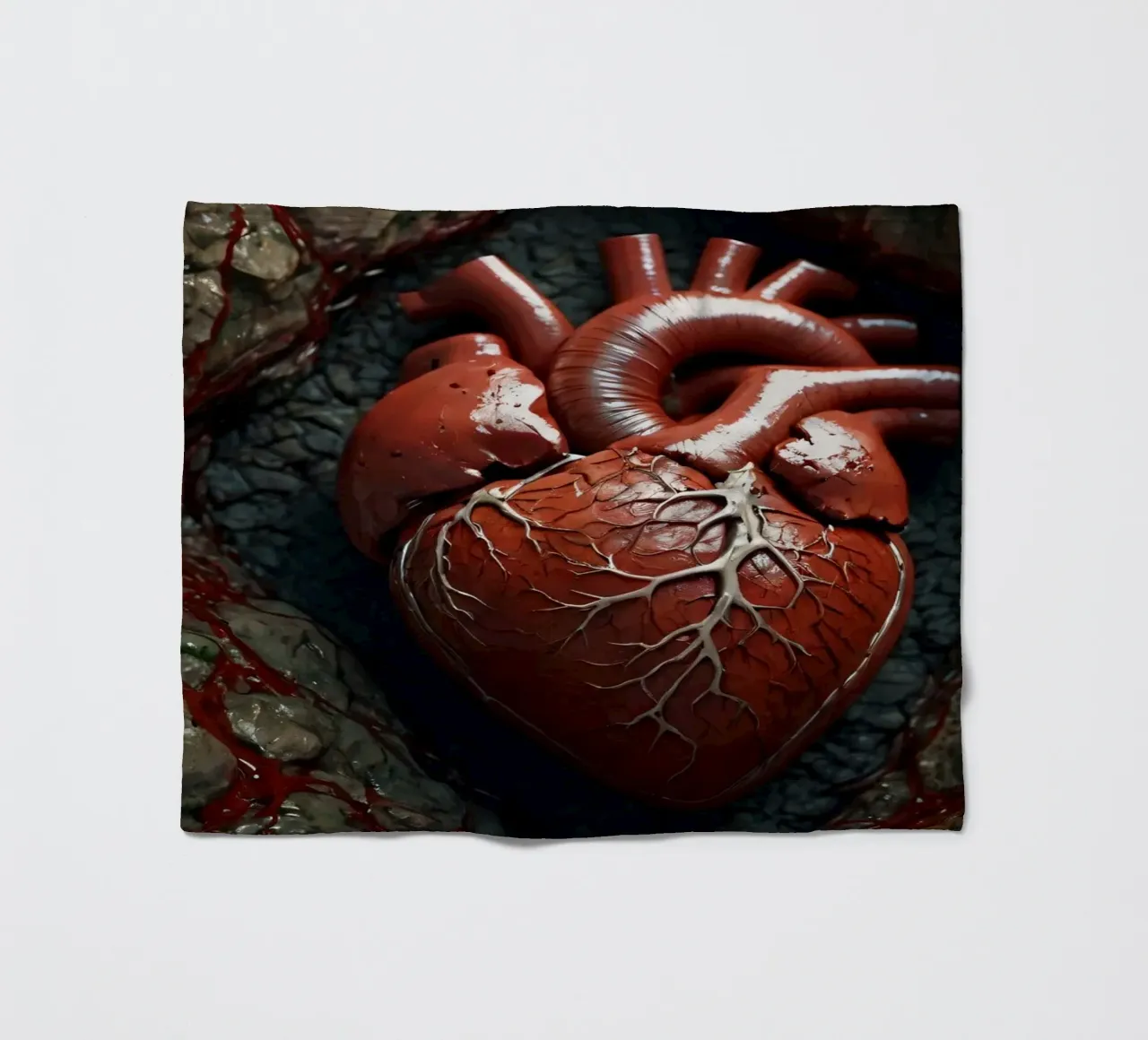 Un cuore realistico emerge dalla terra spaccata coperta in pile da DesignDoodle