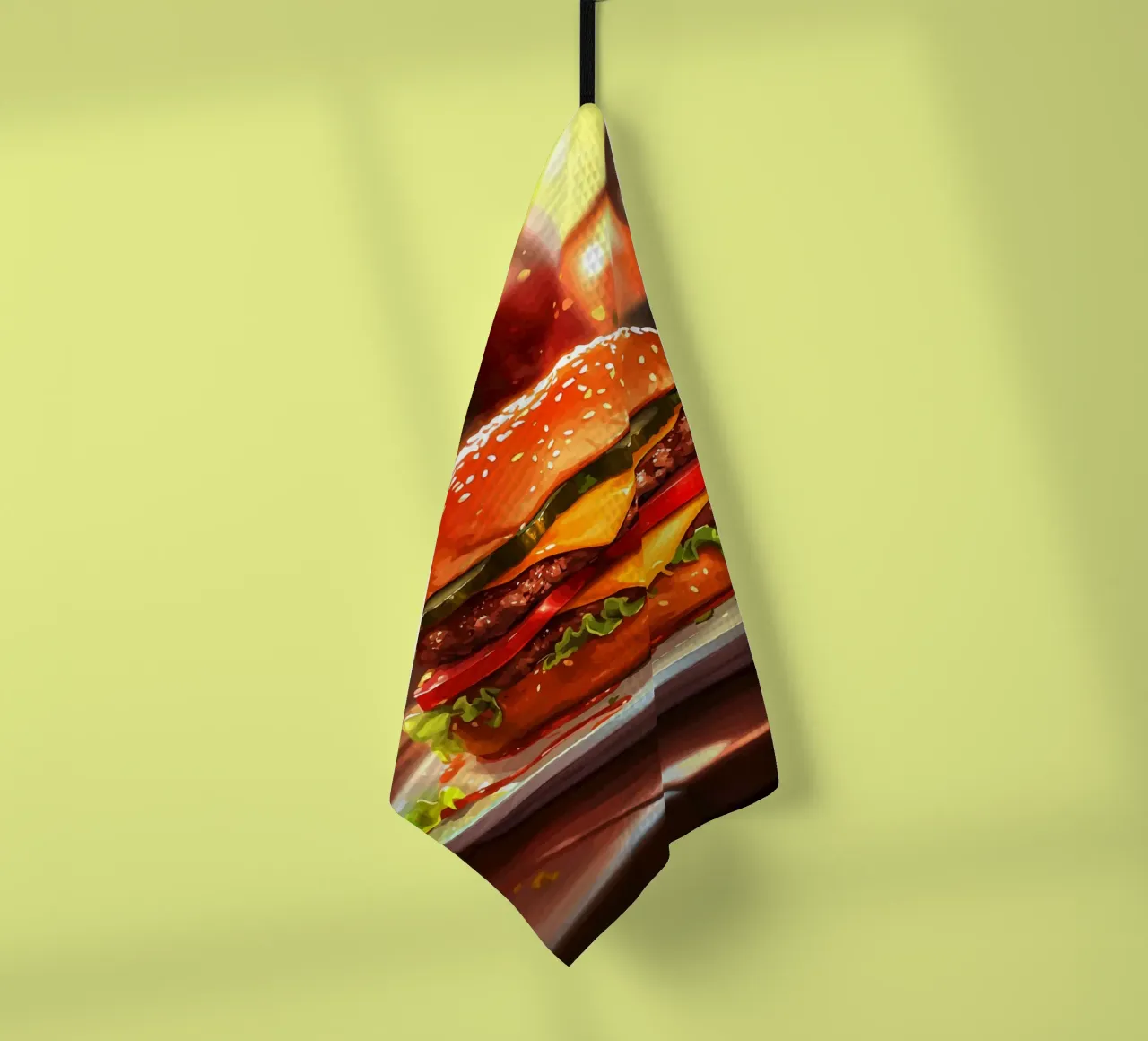 Cheeseburger juteux avec double galette torchon de pixelbull - medieval art and more