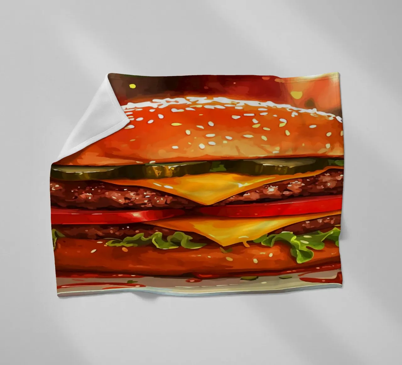 Succoso cheeseburger con doppio patty coperta in pile da pixelbull - medieval art and more