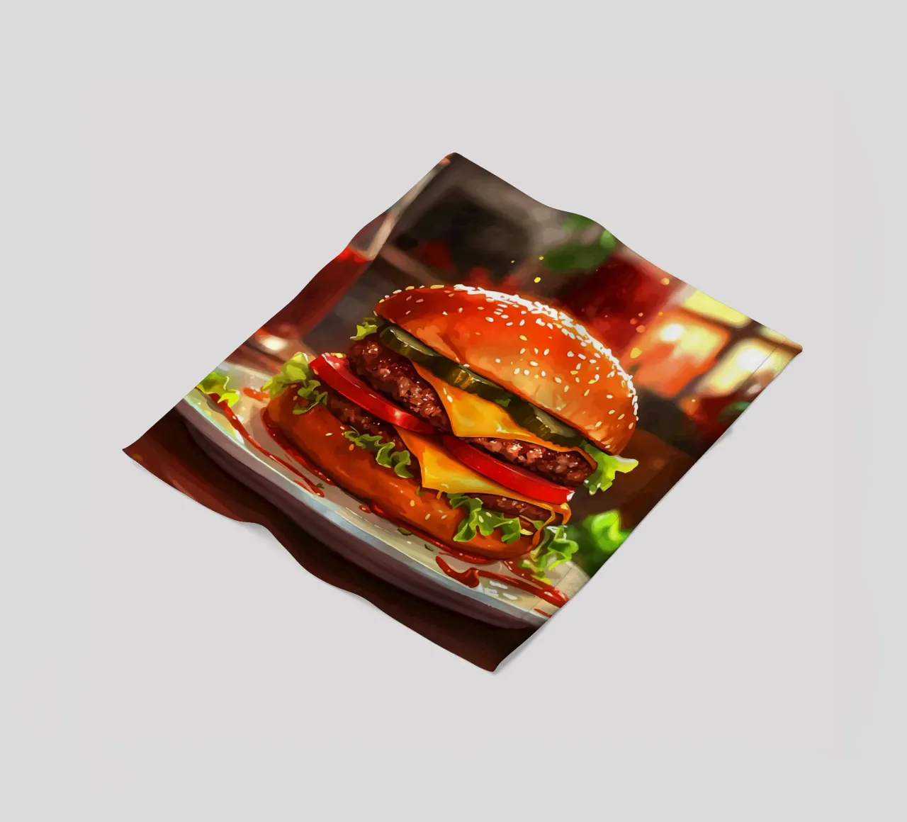 Succoso cheeseburger con doppio patty coperta in pile da pixelbull - medieval art and more