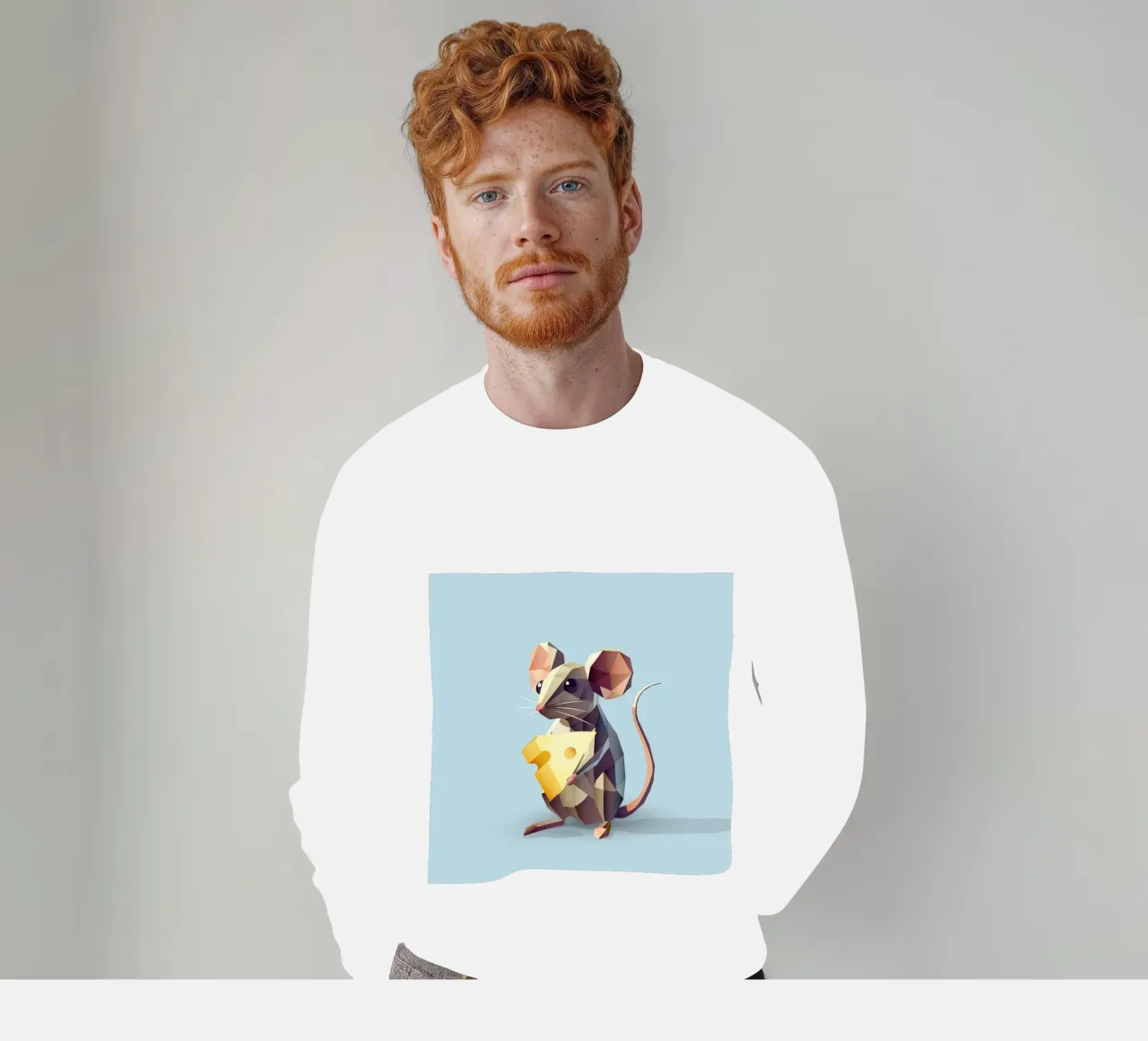 niedliche Maus im geometrischen Stil, mit einem Stück Käse Sweatshirt von namosh