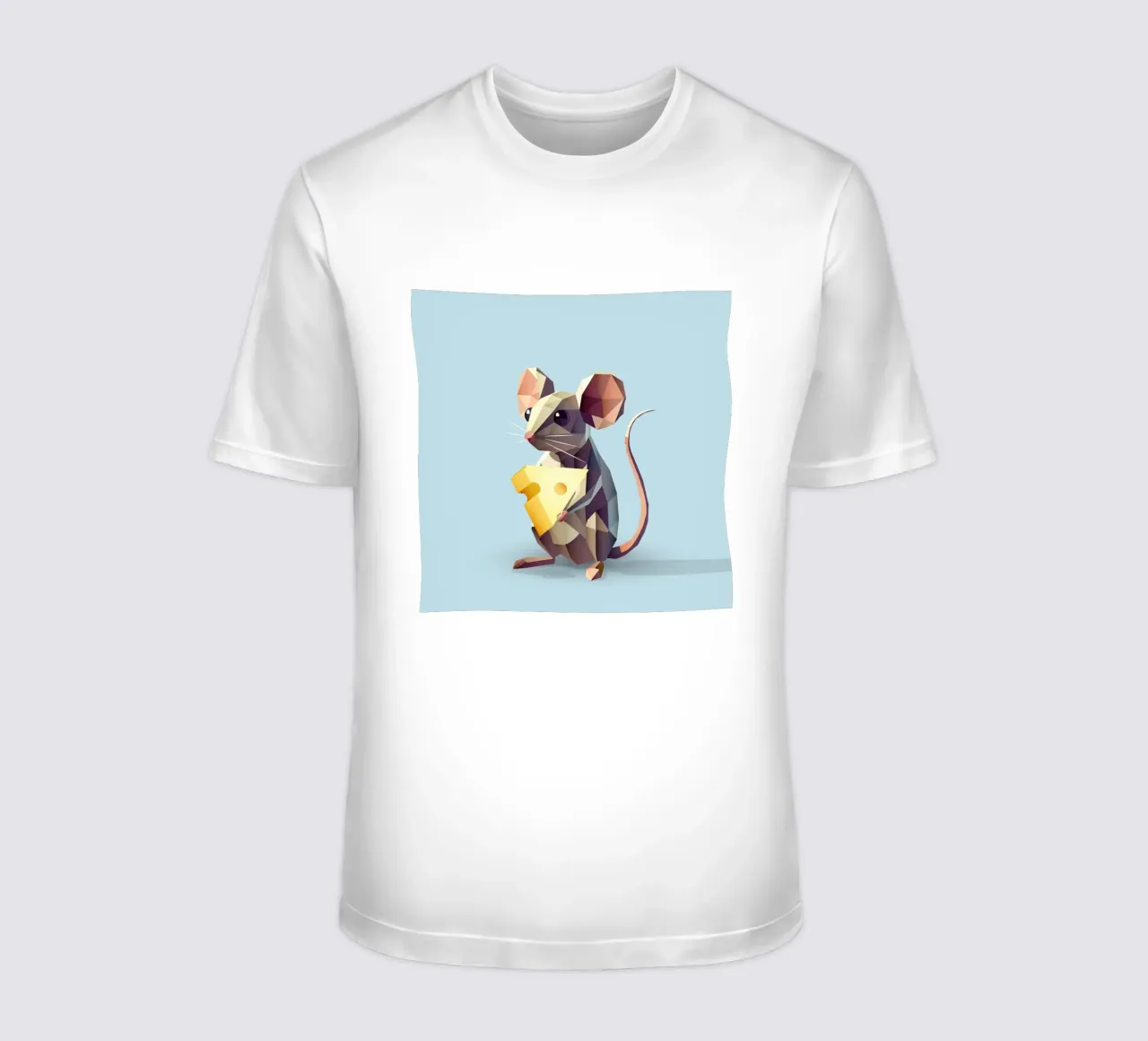 simpatico topo in stile geometrico, con un pezzo di formaggio t-shirt da namosh