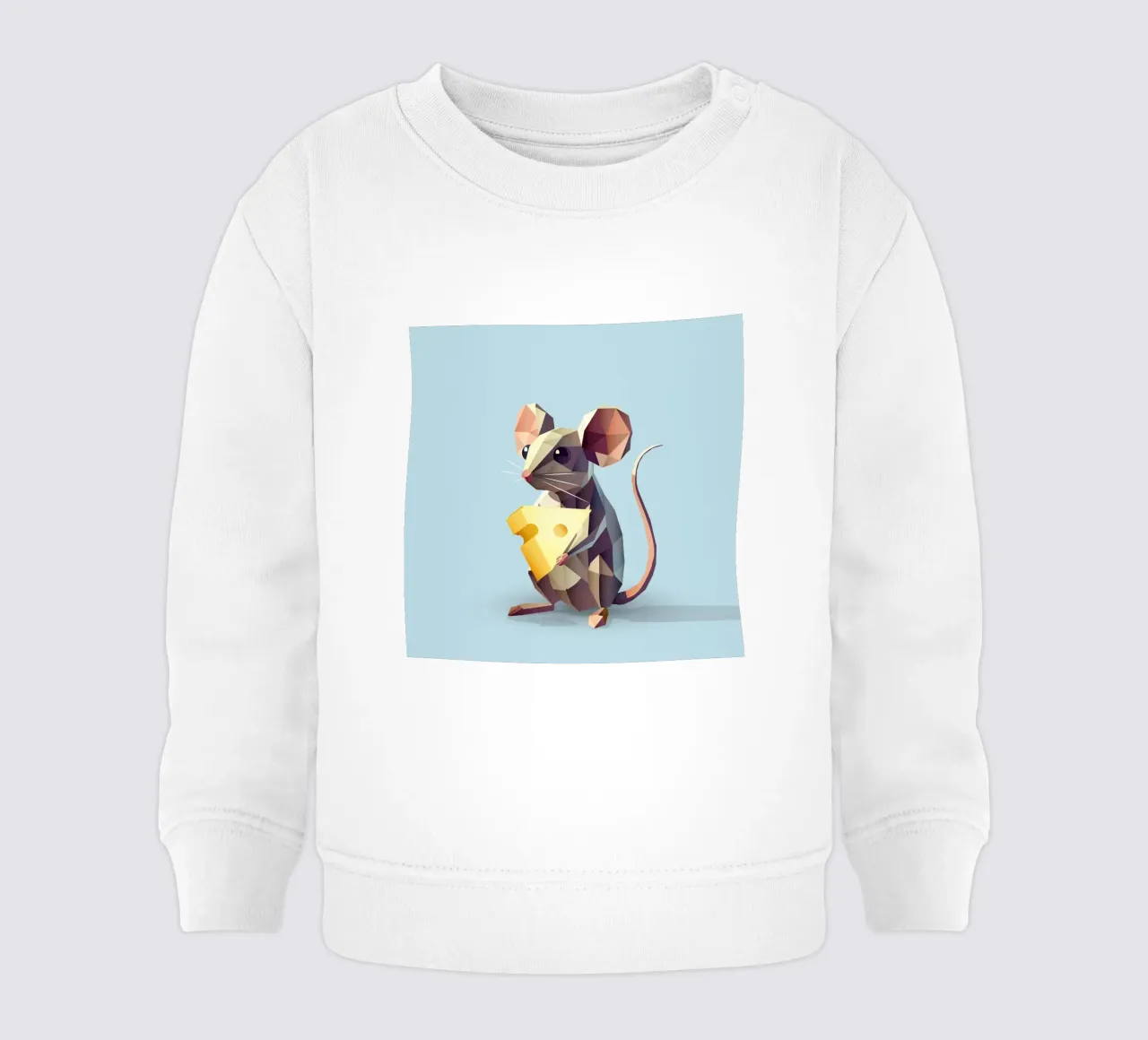 mignonne souris de style géométrique, avec un morceau de fromage sweat pour bébé de namosh