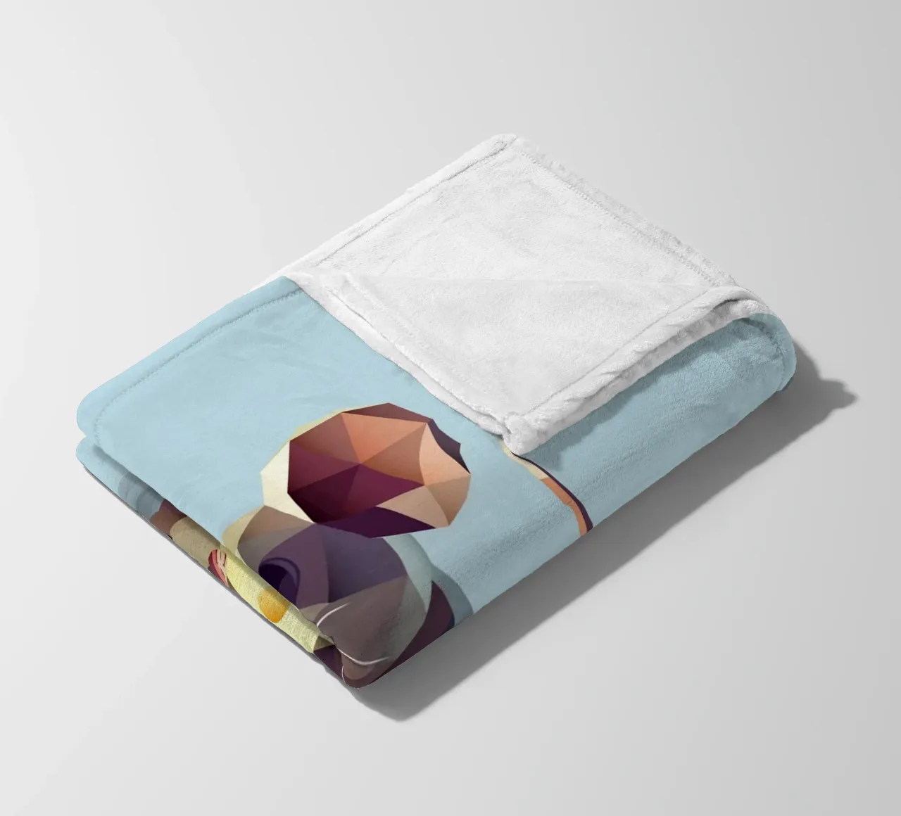 simpatico topo in stile geometrico, con un pezzo di formaggio coperta in pile da namosh