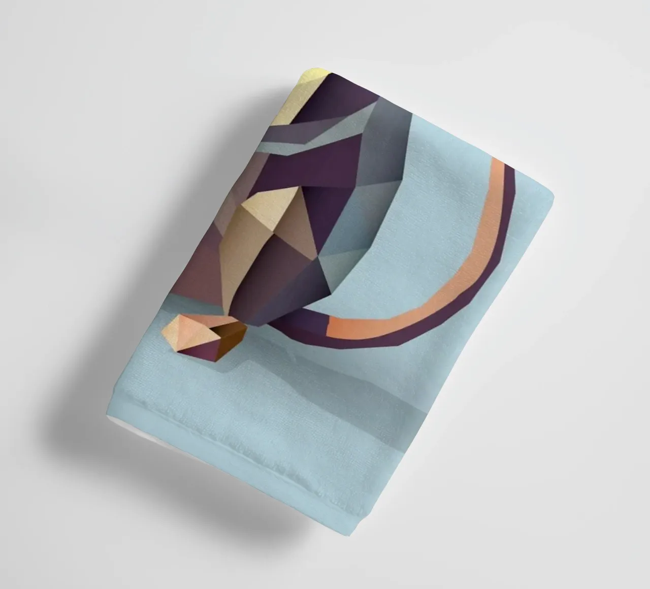 simpatico topo in stile geometrico, con un pezzo di formaggio asciugamano da bagno da namosh