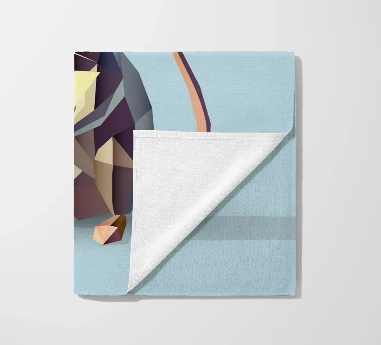 simpatico topo in stile geometrico, con un pezzo di formaggio telo mare da namosh