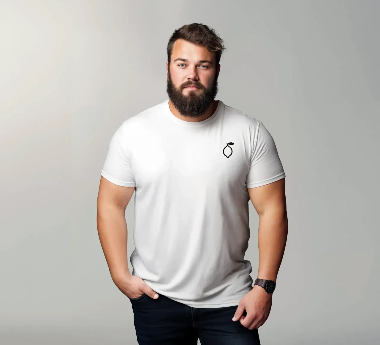 Limone dipinto a pennello in bianco e nero t-shirt da Katja Stehle Design