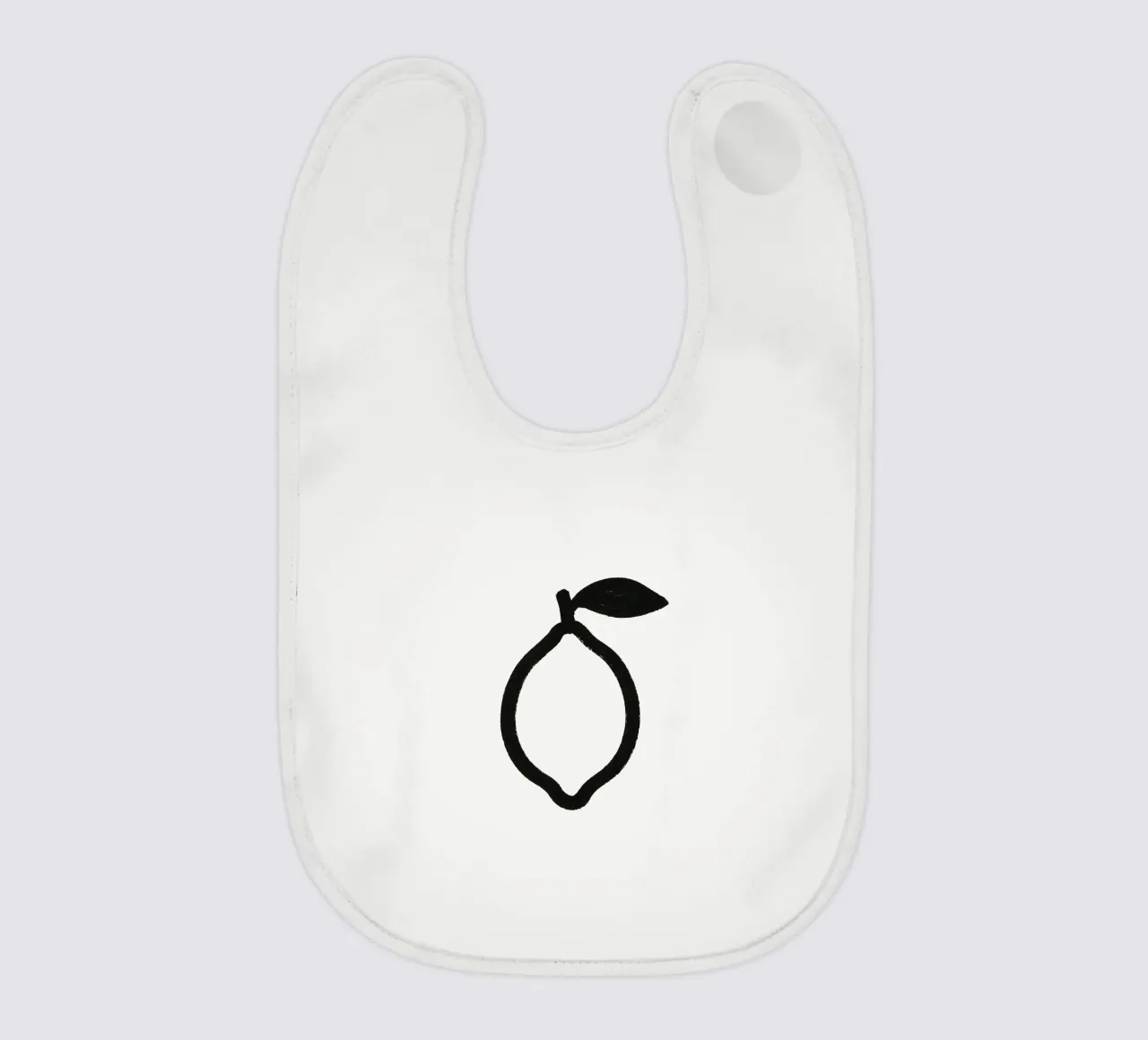 Zitrone gemalt Pinselstrich schwarz-weiß Babylätzchen von Katja Stehle Design