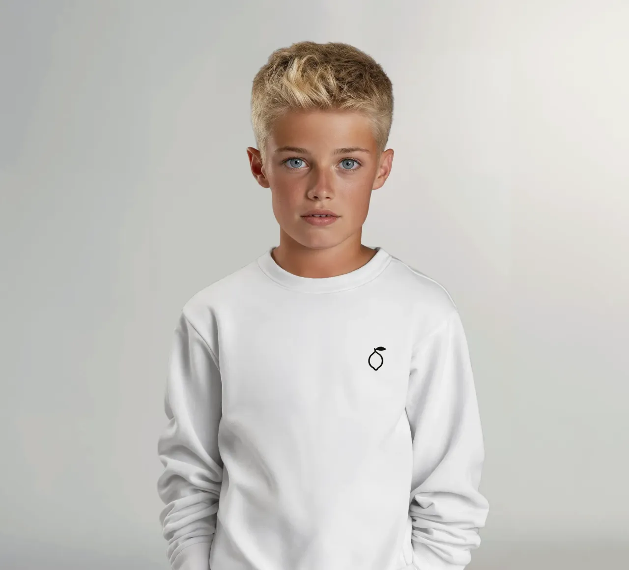 Limone dipinto a pennello in bianco e nero felpa bambino da Katja Stehle Design