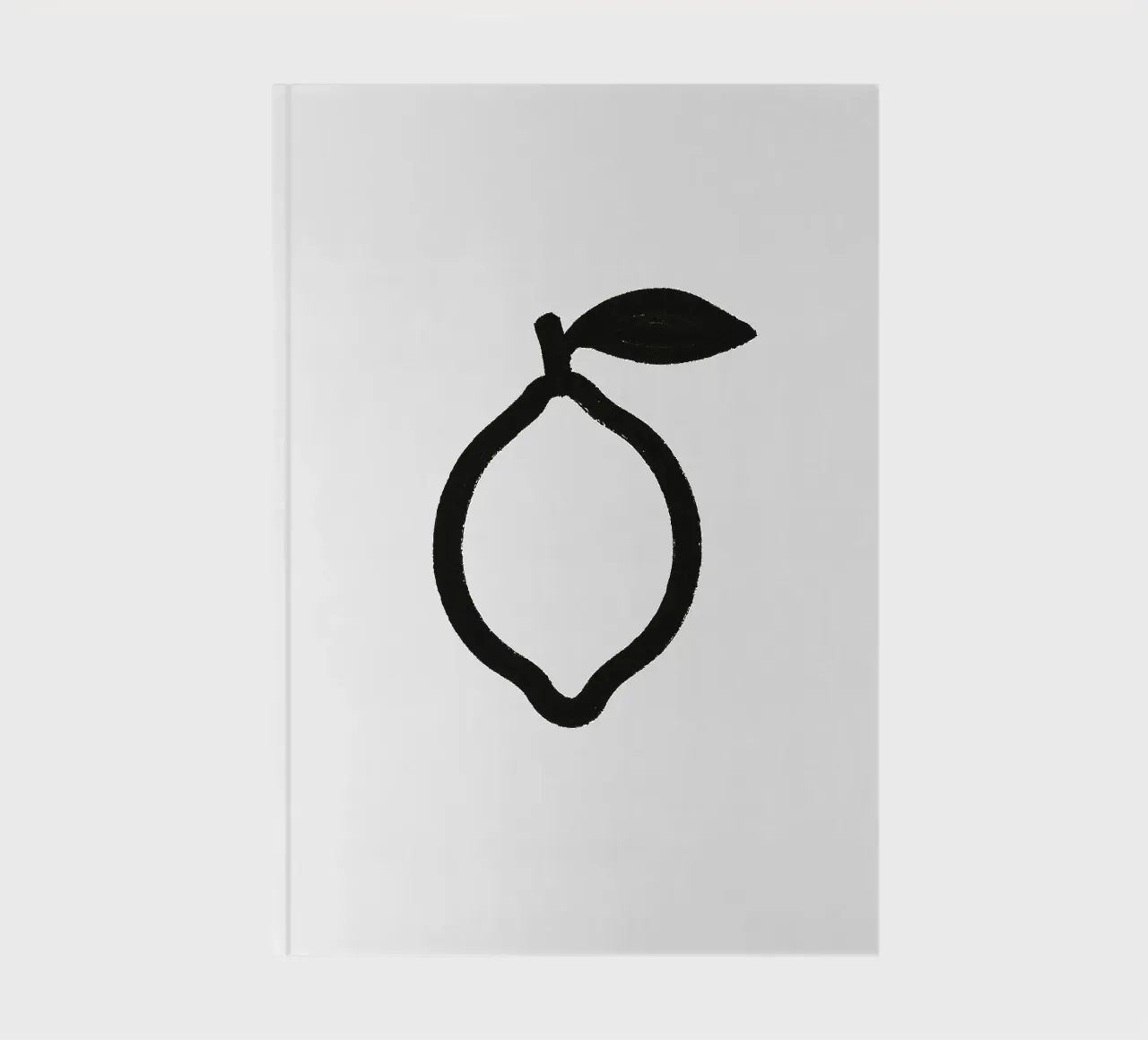 Zitrone gemalt Pinselstrich schwarz-weiß Notizbuch von Katja Stehle Design