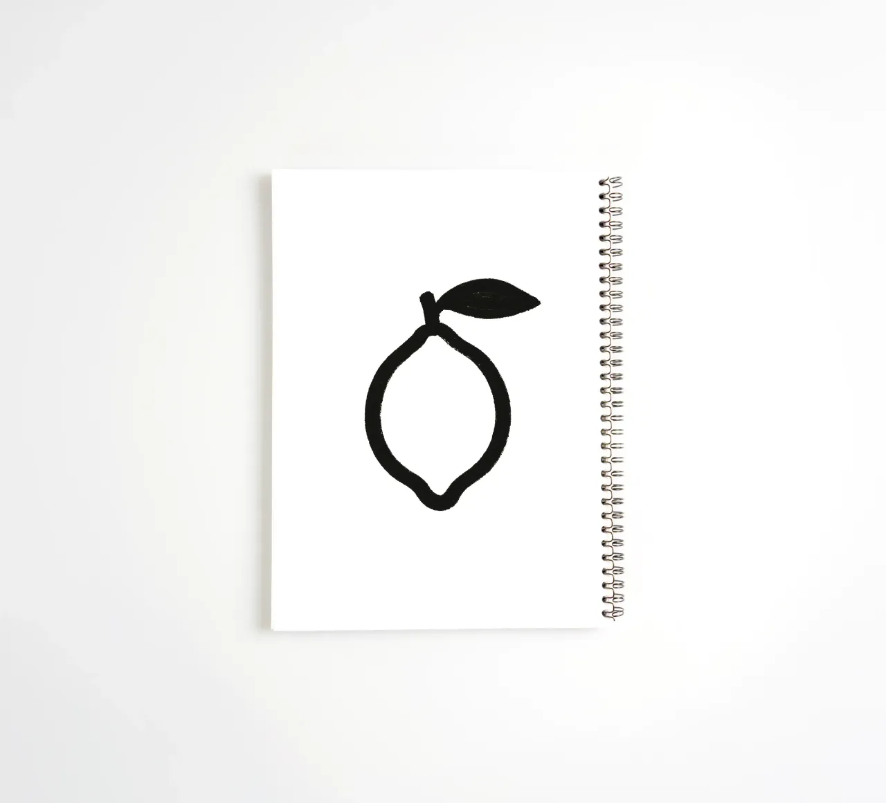 Zitrone gemalt Pinselstrich schwarz-weiß Ringbuch von Katja Stehle Design