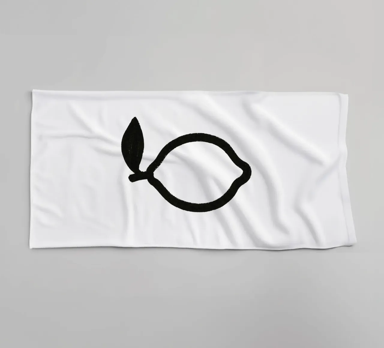 Limone dipinto a pennello in bianco e nero asciugamano da bagno da Katja Stehle Design