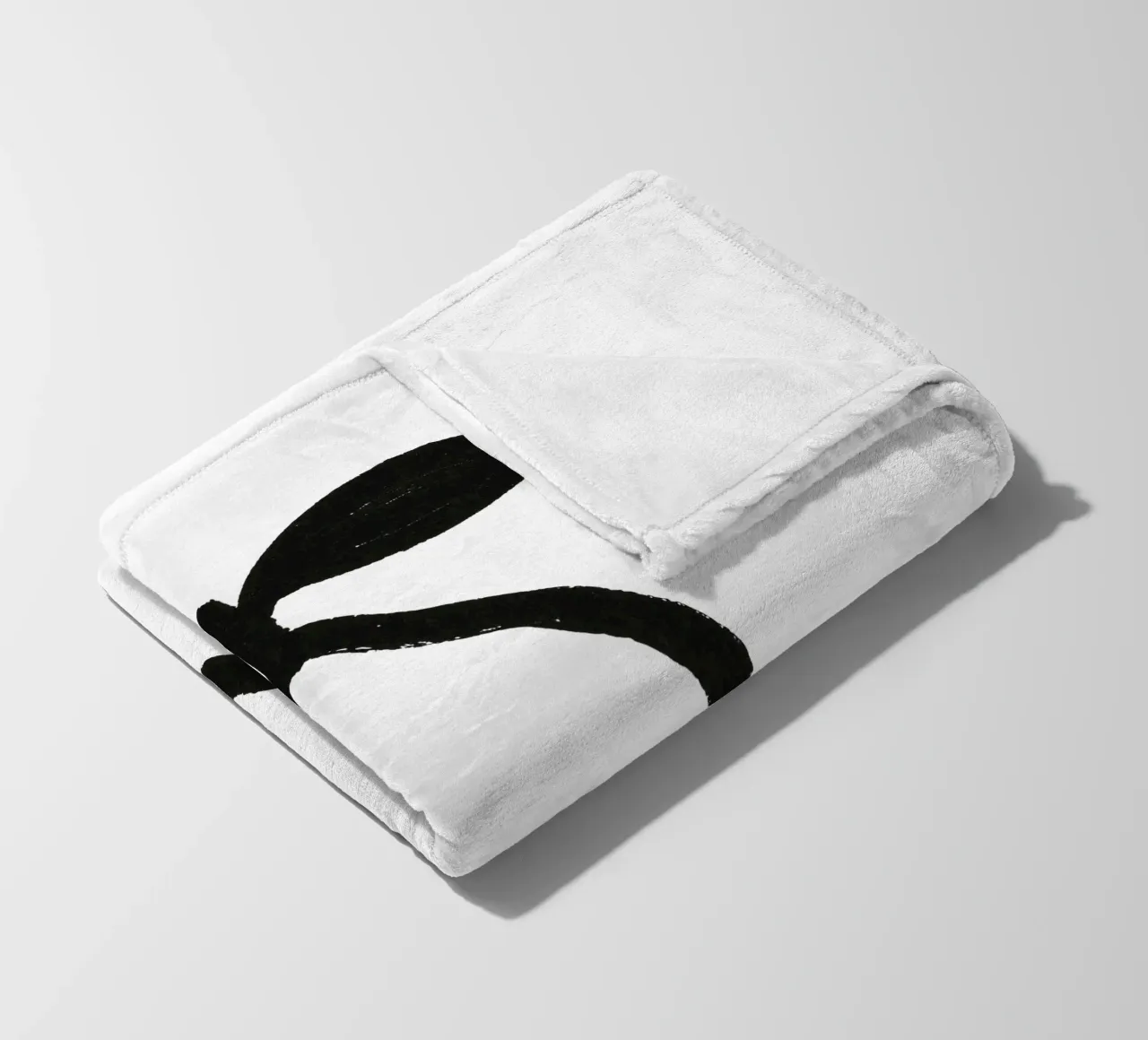 Zitrone gemalt Pinselstrich schwarz-weiß Fleecedecke von Katja Stehle Design