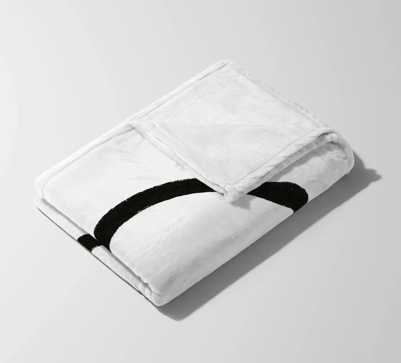 Zitrone gemalt Pinselstrich schwarz-weiß Fleecedecke von Katja Stehle Design