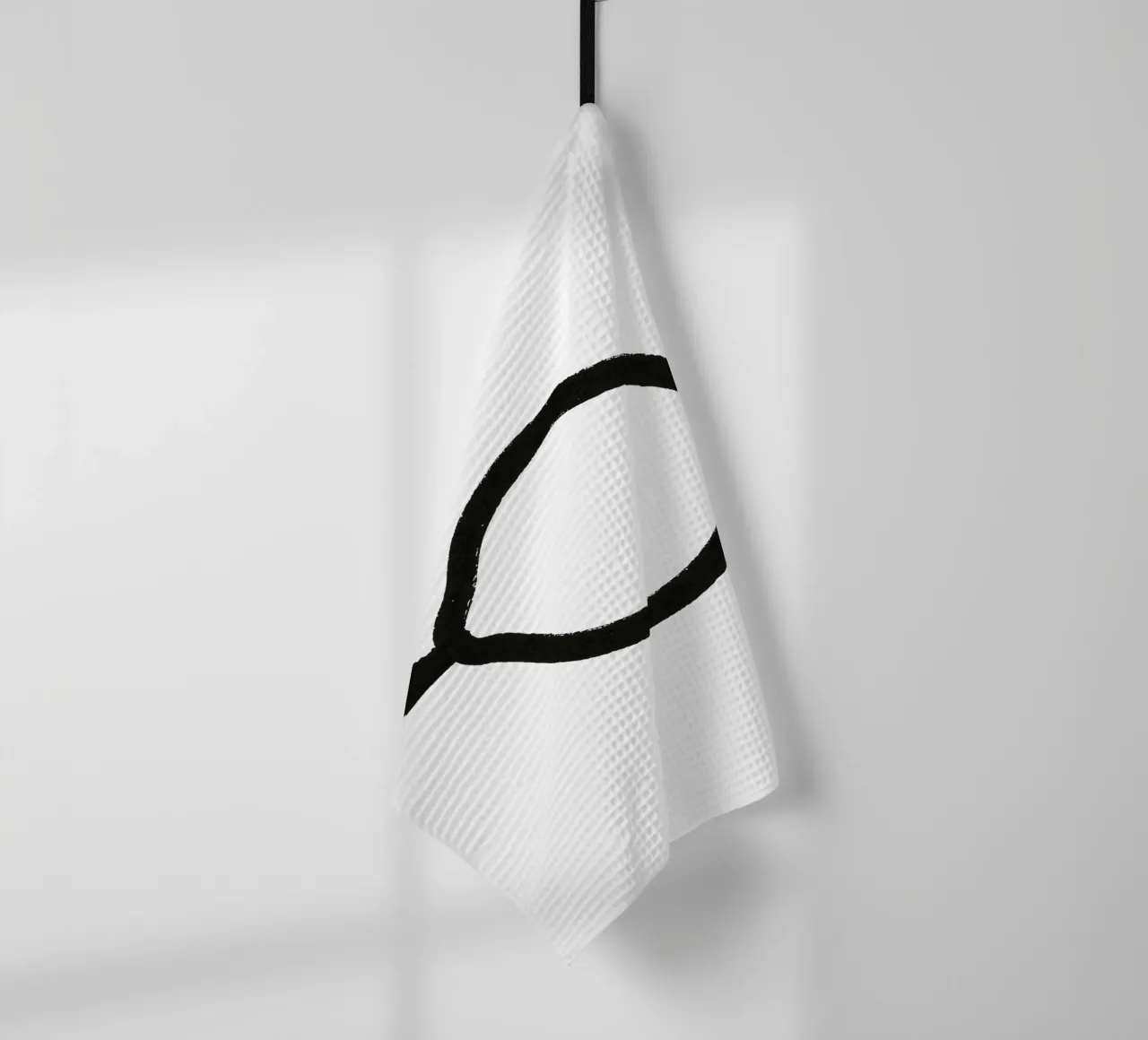 Zitrone gemalt Pinselstrich schwarz-weiß Geschirrtuch von Katja Stehle Design