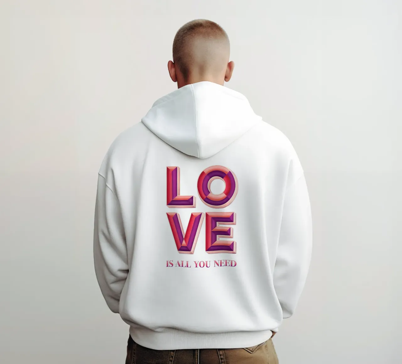 L'amore è tutto ciò che serve. Letteratura 3D a mano felpa con cappuccio da CalliLetters
