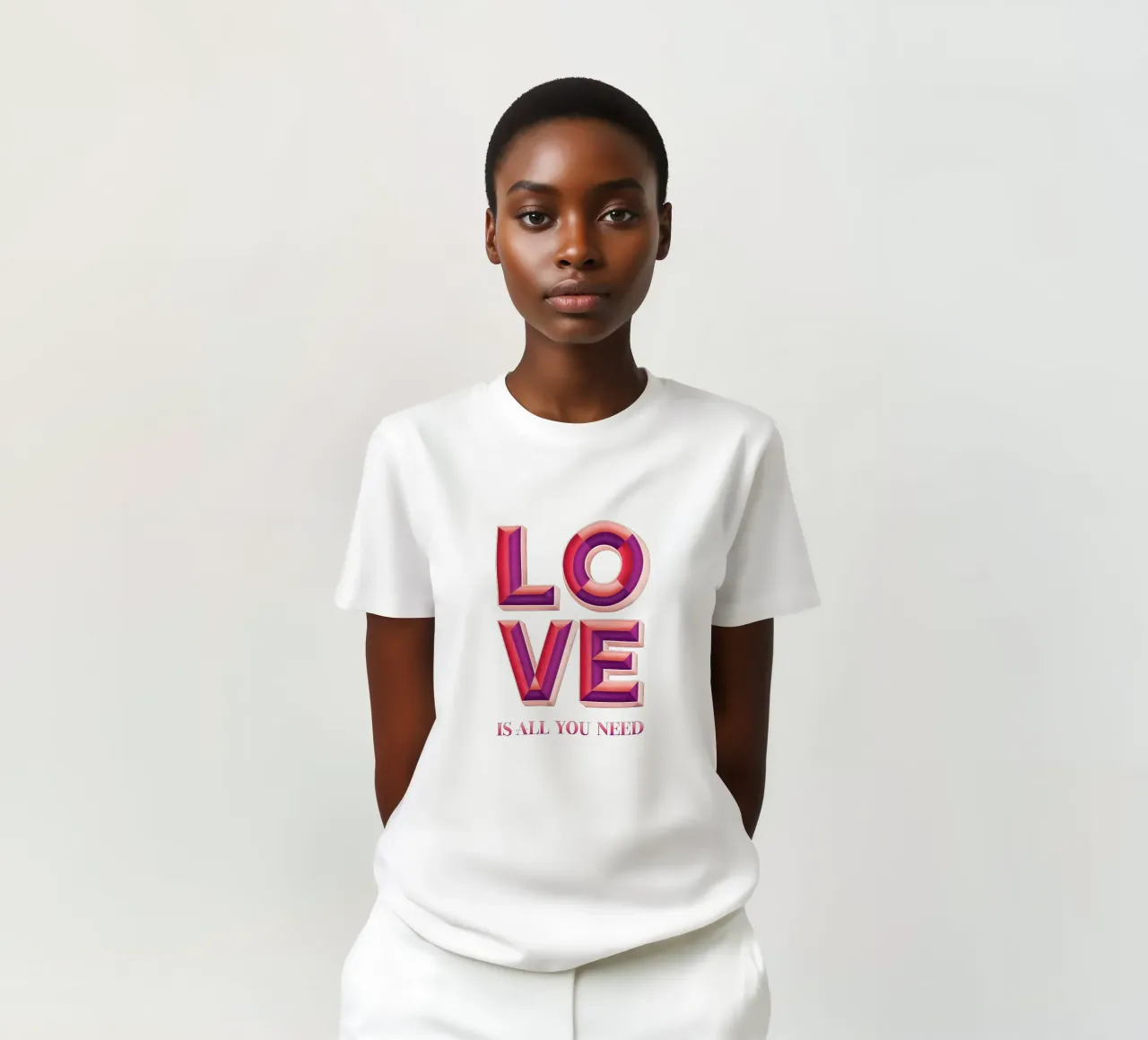 L'amore è tutto ciò che serve. Letteratura 3D a mano t-shirt da CalliLetters