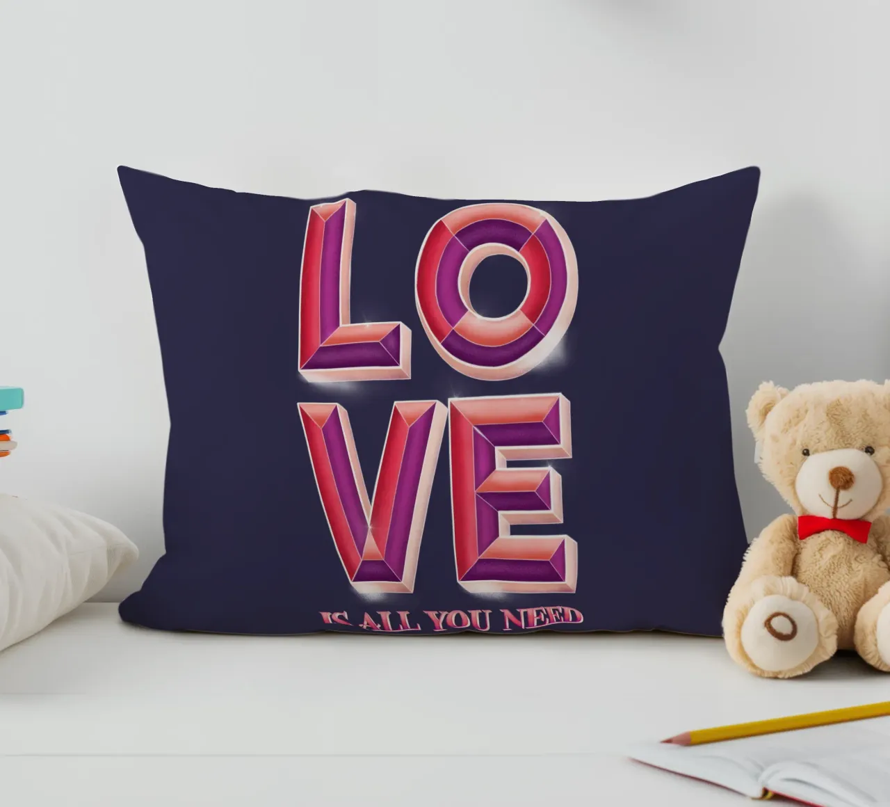 L'amore è tutto ciò che serve. Letteratura 3D a mano cuscino da CalliLetters
